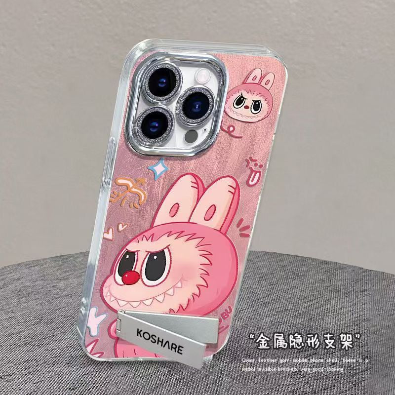 Pink Labubu Phone Case – Stand + Wrist Strap Edition